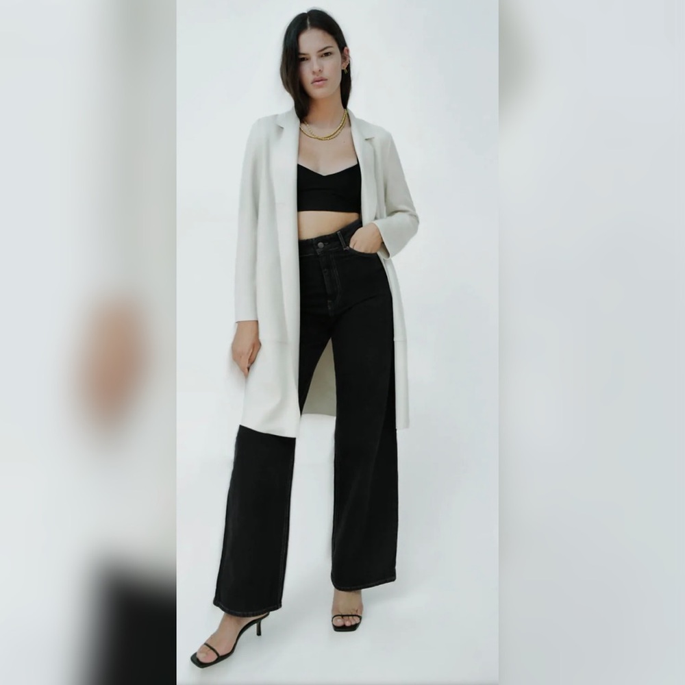 Zara Faux Suede Long Coat NWOT